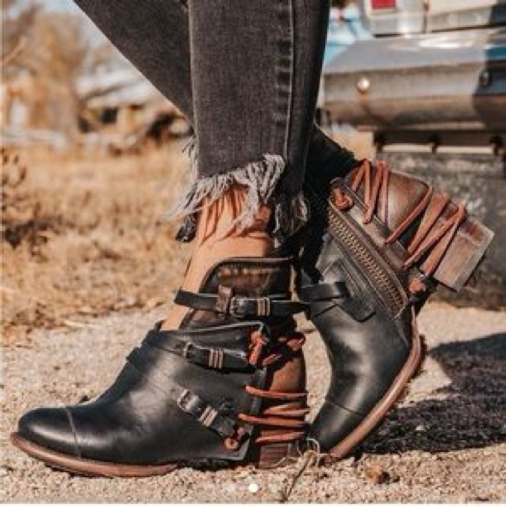 Freebird by Steven Black and Brown Ankle Boots